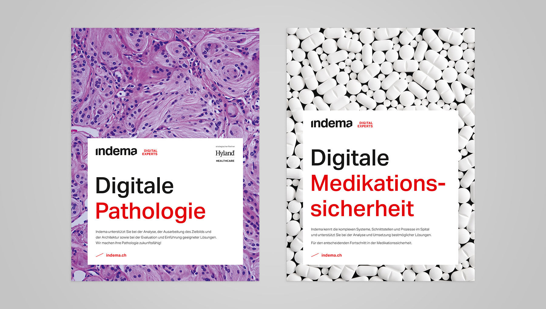 Indema Inserate «Digitale Pathologie» und «Digitale Medikationssicherheit»