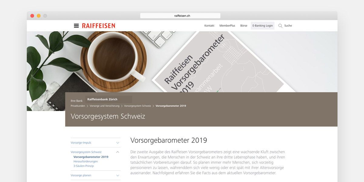 Vorsorge­barometer Schweiz 2019 ist online